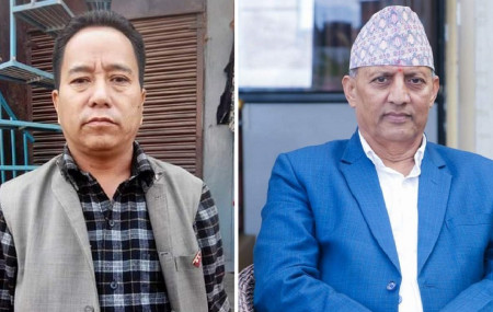 नेपाली कांग्रेसका उम्मेदवार पूर्णबहादुर तामाङ र नेकपा एमालेका उम्मेदवार कैलाशप्रसाद ढुंगेल।